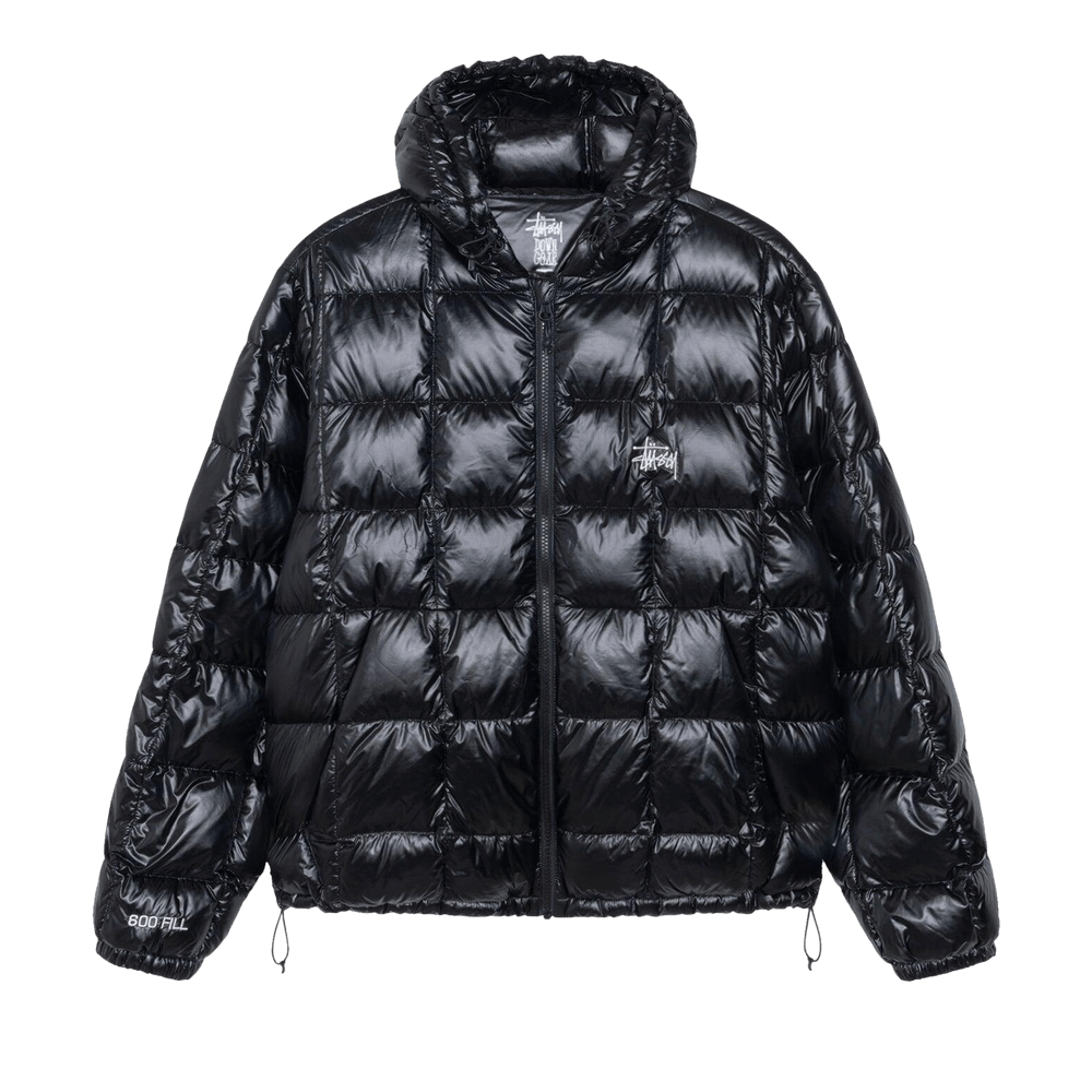 stussy ステューシー ダウンジャケット 黒 フード付き ジャケット・アウター
