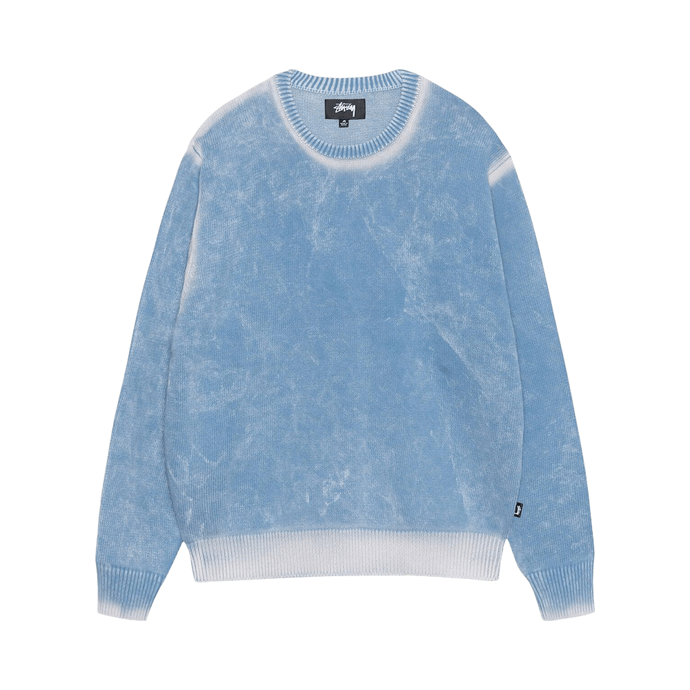 Buy Stussy Faded Knit Crew 'Blue' - 117239 BLUE | GOAT