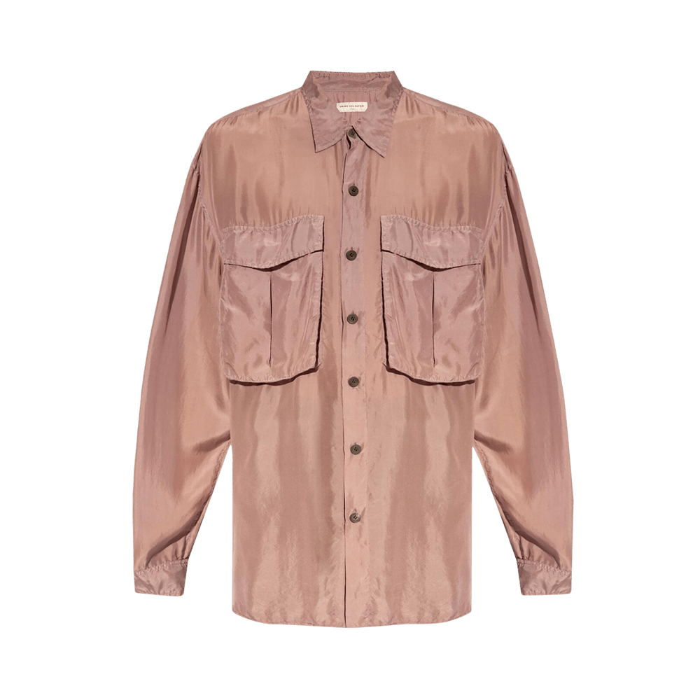 archive old DRIES VAN NOTEN 開襟ボックスシャツ Buy Dries Van Noten Oversized Shirt With Flap Pockets 'Lilac