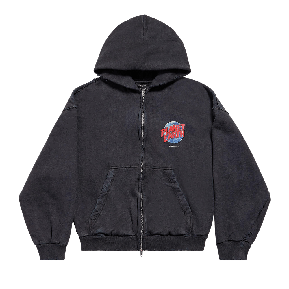 BALENCIAGA｜HOODIES/SWEATS (675003 TQVP1 1569) Buy Balenciaga Wide Fit Hoodie 'Faded Black/White' - 675003