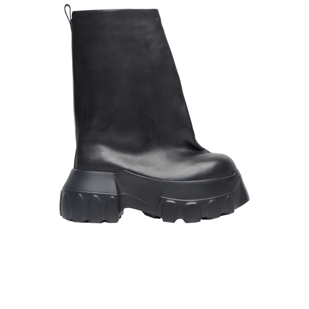 Buy Rick Owens Knee High Oblique Mega Tractor Boot 'Black