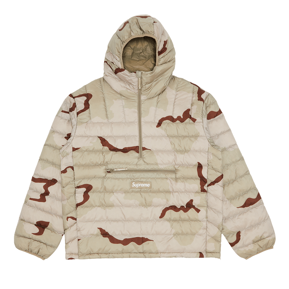 Size xl Supreme Micro Down Half Zip Hooded Pullover 'Desert Camo'