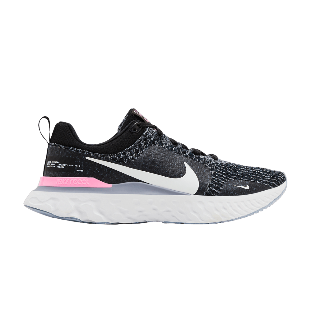 Buy React Infinity Run Flyknit 3 Black Football Grey Pink DZ3014 001 GOAT