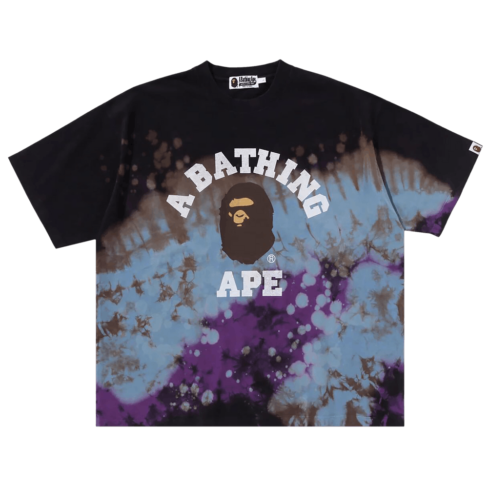 Buy BAPE Tie Dye College Relaxed Fit Tee 'Black' - 1K80 109 003
