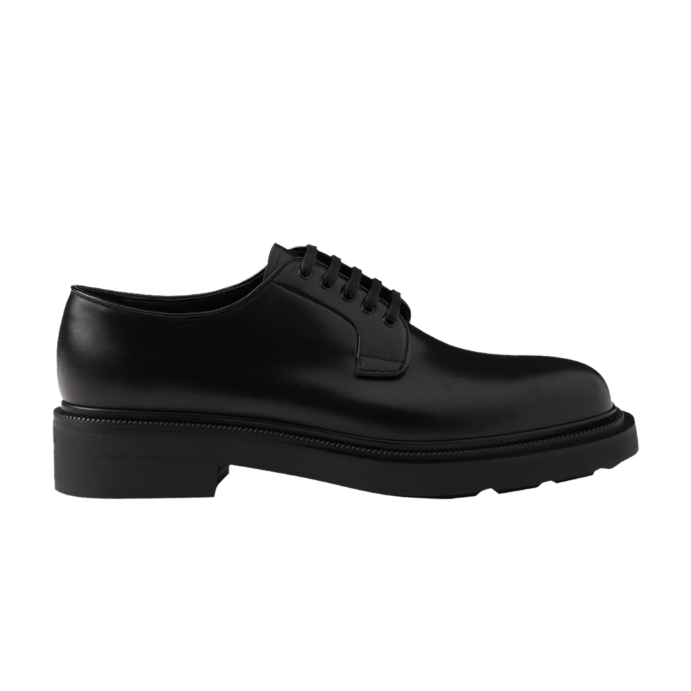 Buy Prada Brushed Leather Derby 'Black' - 2EE404 ZJY F0002 | GOAT