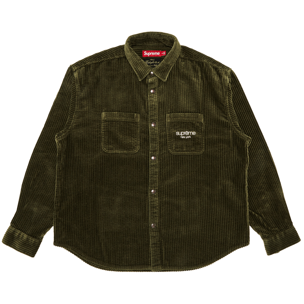 Supreme Washed Corduroy Zip Up Shirt (SS24) - $148