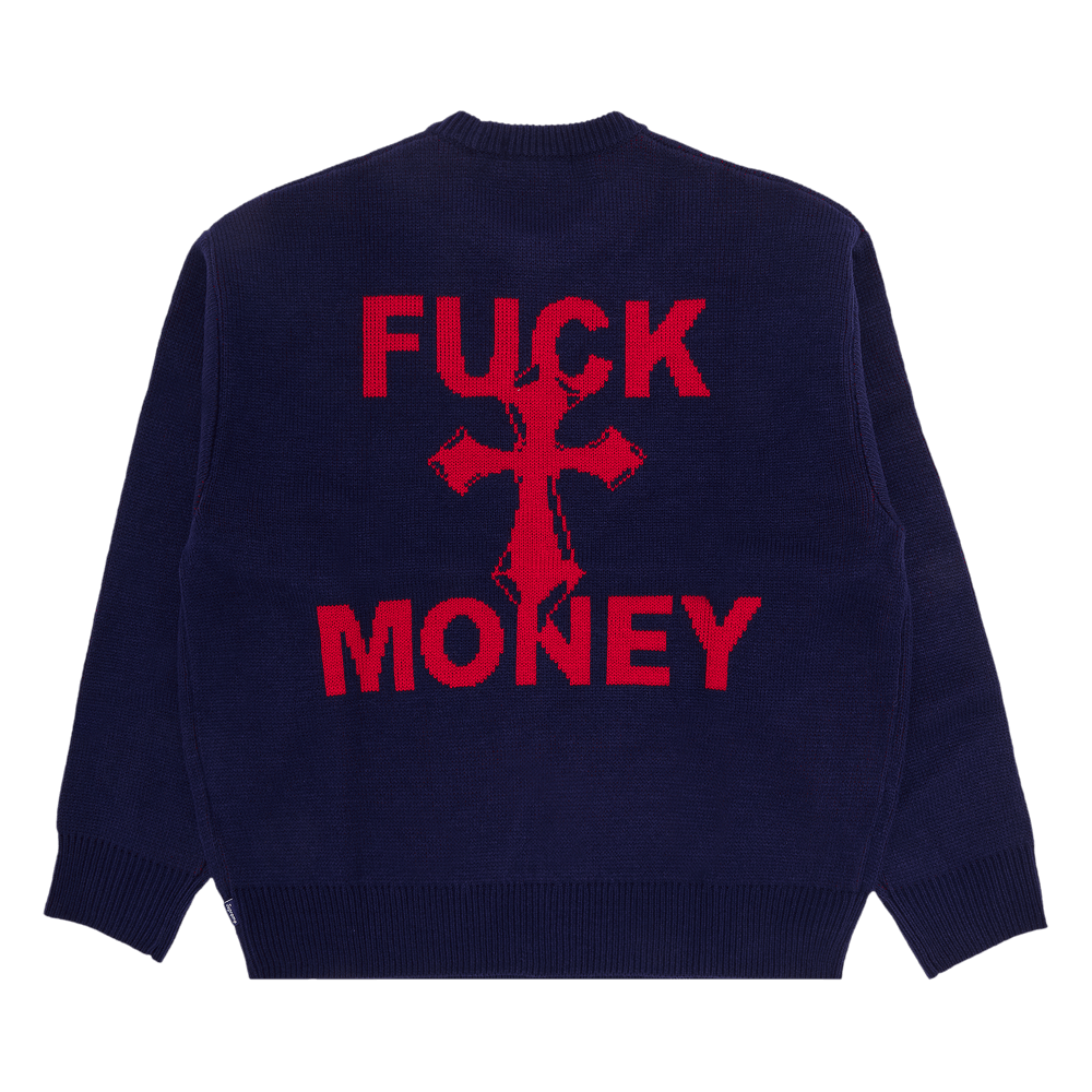 Buy Supreme Fuck Money Sweater 'Navy' - FW24SK47 NAVY | GOAT
