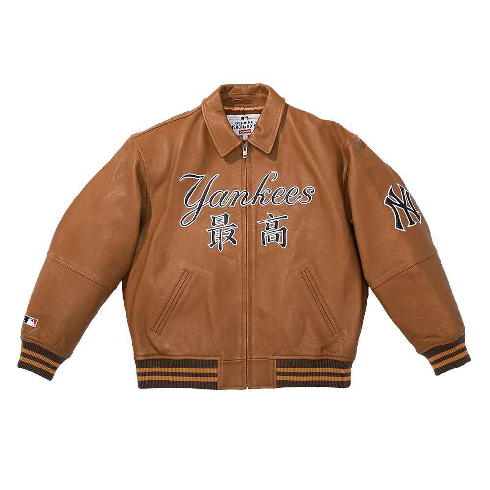 【超お買い得！】 Buy Supreme Jacket Varsity Leather Kanji Yankees York New x ジャケット・アウター