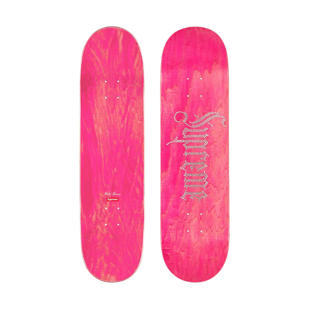 小物 Supreme Digi Skateboard Deck 2017 Pink Supreme Rhinestone Skateboard (FW24) - $110