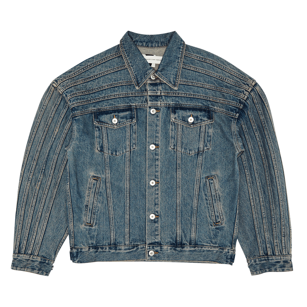Buy Feng Chen Wang Denim Deconstruction Oversized Jacket 'Blue