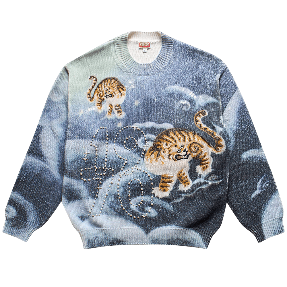 独特な Buy Kenzo Blue 'Midnight Sweaters Jumper Tiger Cloud 週刊誌