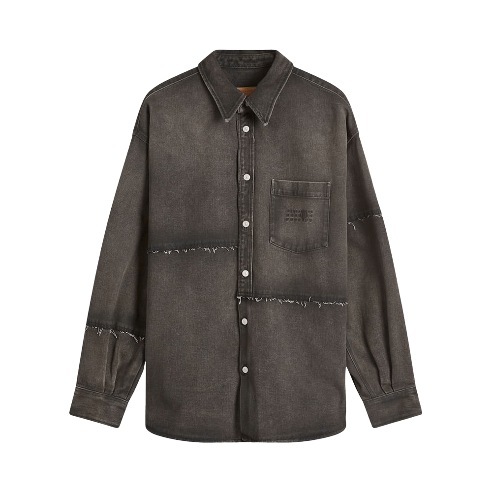 Buy MM6 Maison Margiela Faded Denim Logo Shirt 'Grey