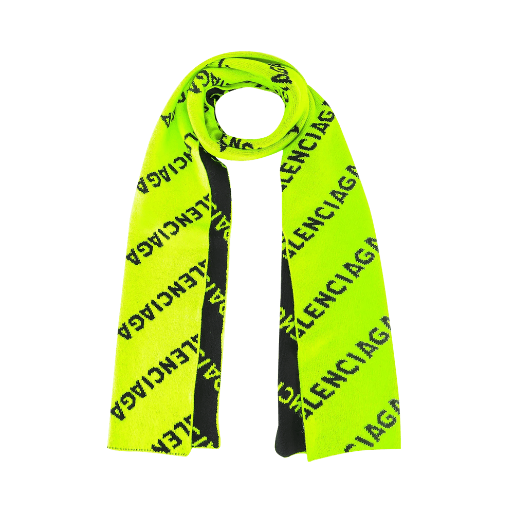 Buy Balenciaga All Over Logo Scarf 'Green/Black' - 621020 T1567