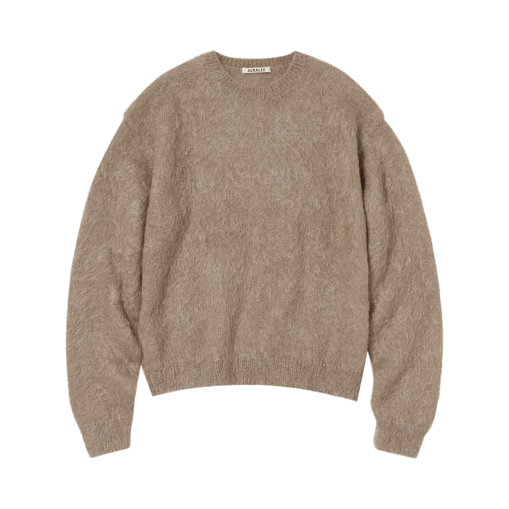 Buy Auralee Brushed Super Kid Mohair Sweater 'Pink/Beige