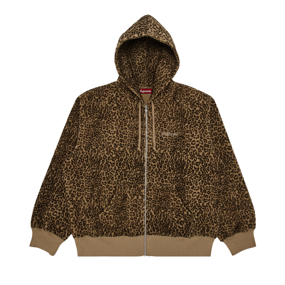 Supreme Bleached Leopard Hooded Sweatshirt Black Men's