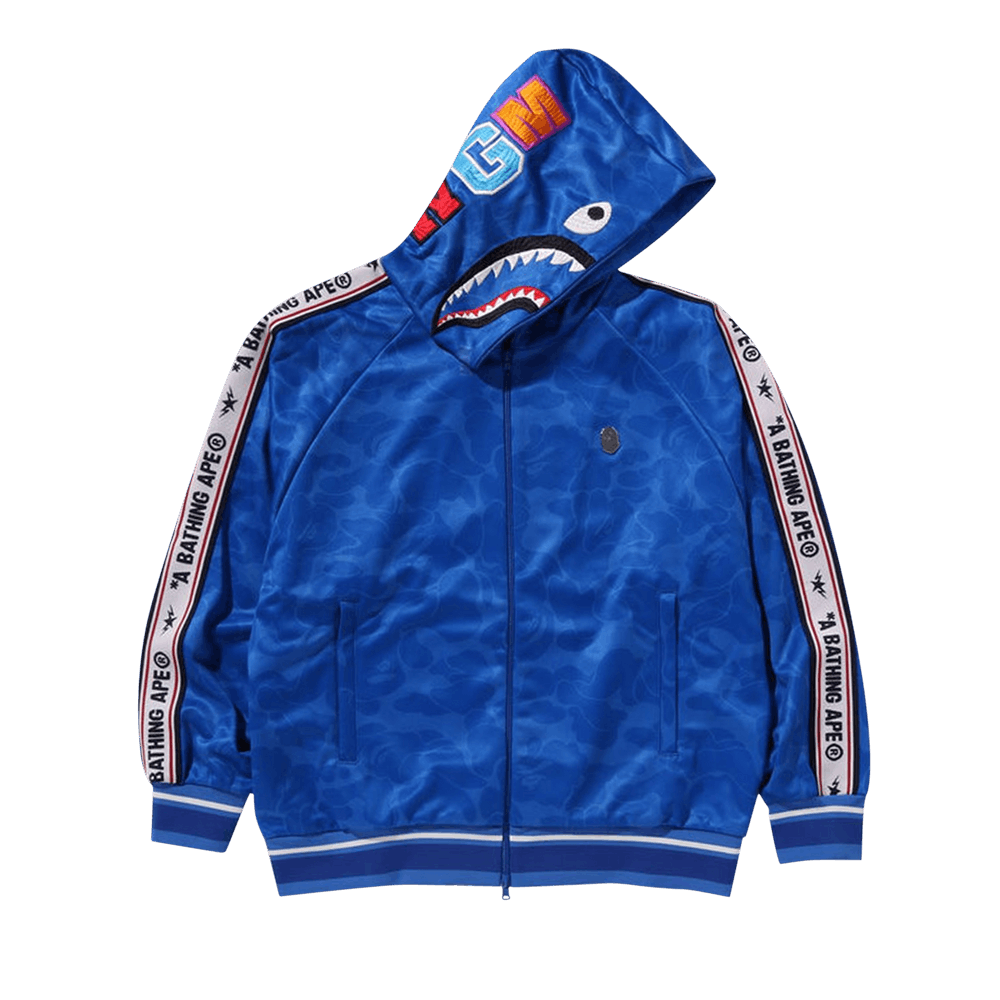 ジャケット・ブルゾン APE  COLOR CAMO HOODIE JACKET 140 BLUE BAPE Bathing Ape Blue Camouflage Shark Hood Full-Zip