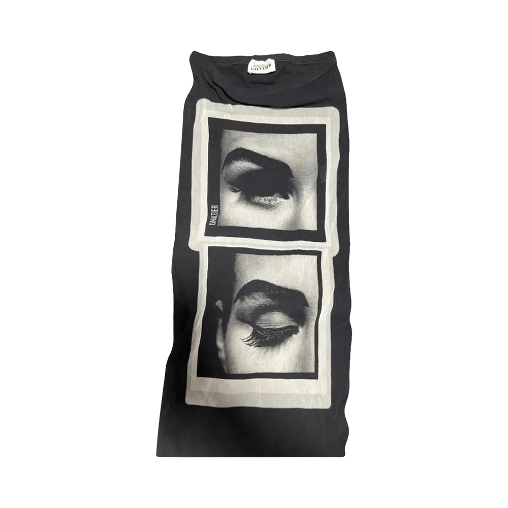 Buy Jean Paul Gaultier Eyes And Lips Mesh Printed Long Skirt
