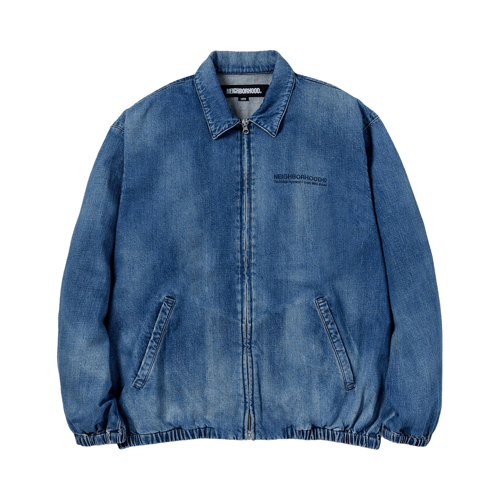 Buy Neighborhood Washed Denim Zip Work Jacket 'Indigo' - 241XBNH
