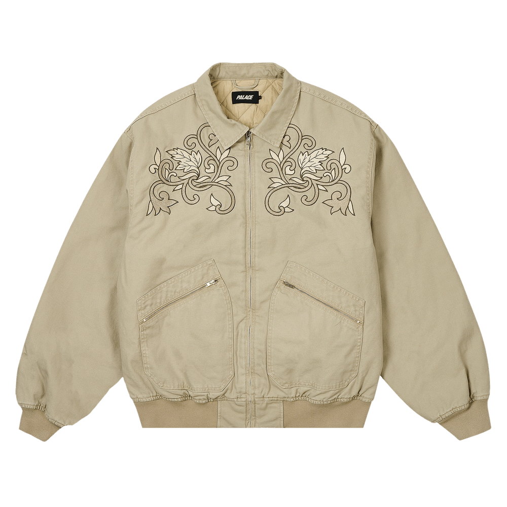 Buy Palace Floral Canvas Bomber Jacket 'Stoney Grey' - P27JK114 | GOAT