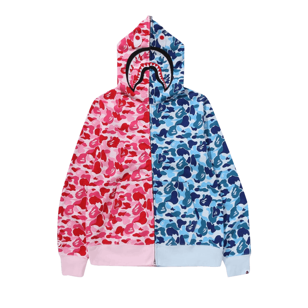 Buy BAPE ABC Camo Separate Shark Full Zip Hoodie 'Pink
