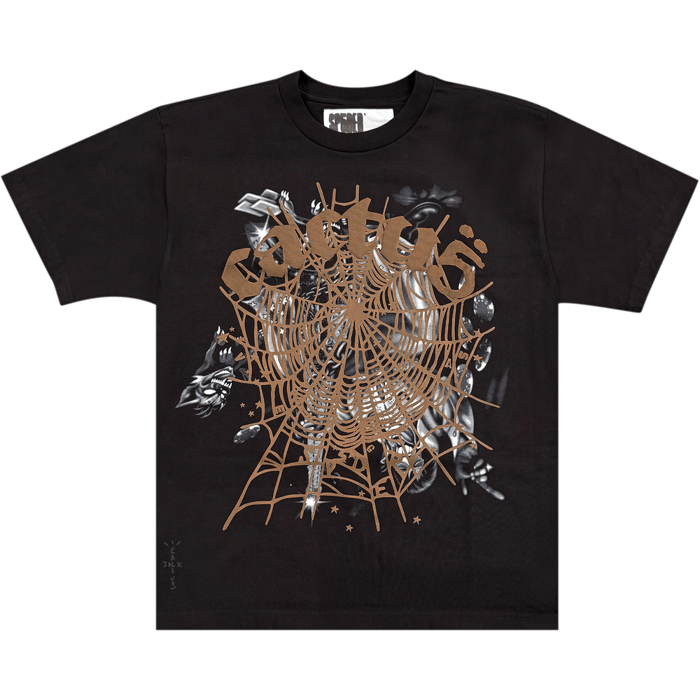 Travis Scott Cactus Jack × Sp5der Tシャツ Black｜関送無料 Buy Cactus Jack by Travis Scott x Sp5der Airbrush Tee 'Black