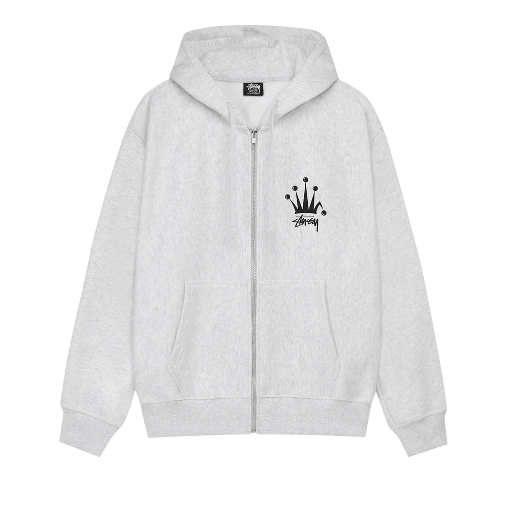 ★人気★【Stussy】★REGAL CROWN ZIP HOODIE★ASH HEATHER★ Buy Stussy Regal Crown Zip Hoodie 'Ash Heather' - 1975002