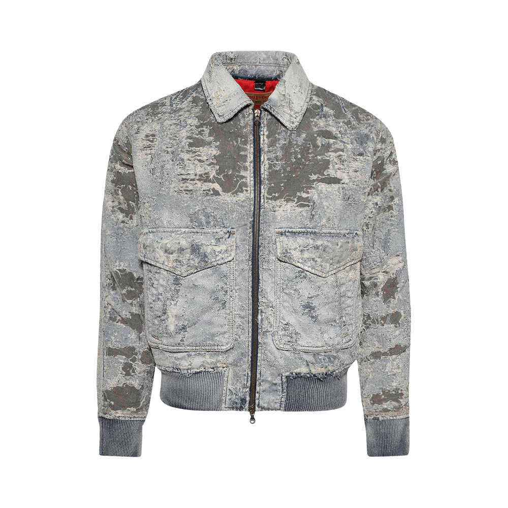 d*4様 archive diesel flare sleeve jacket Men's Oversized biker jacket in treated leather | Multicolor | Diesel