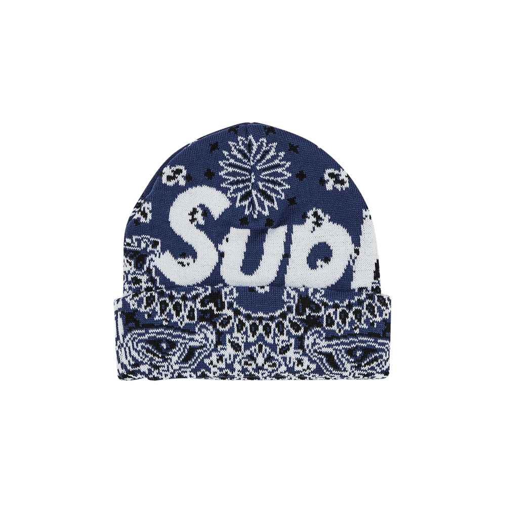 Buy Supreme Bandana Big Logo Beanie 'Navy' - FW24BN61 NAVY | GOAT