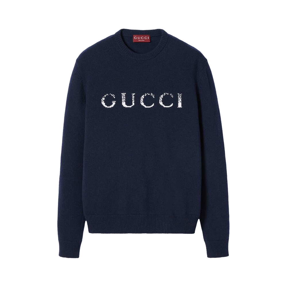 GUCCI 24AW Script Logo トレーナー Gucci Men's Script Logo Crew Neck Sweatshirt in Black Gucci