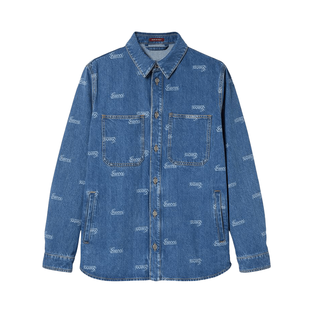 Buy Gucci Eco Lasered Denim Shirt 'Light Blue' - 792629 XDC25 4452