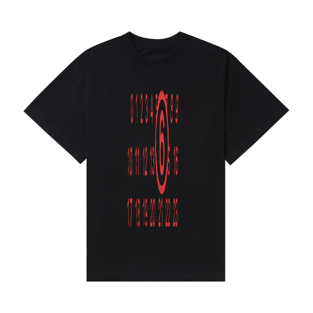 Buy MM6 Maison Margiela Numbers T-Shirt 'Black' - S62GD0184 S23588