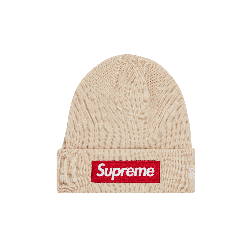 即発送 24FW Supreme New Era Box Logo Beanie Stone シュプリーム ニューエラ ボックス ロゴ ビーニー  ストーン ニット帽 帽子 メンズ