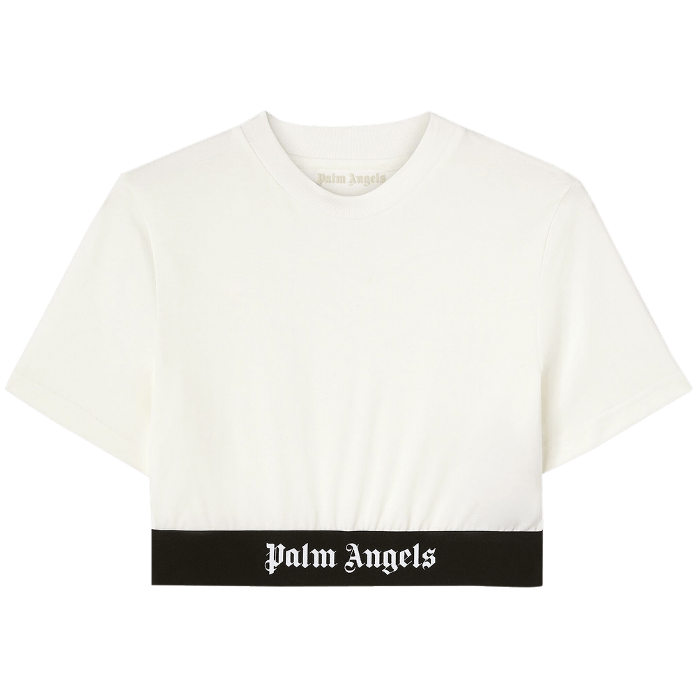 Tシャツ・カットソー PALM ANGELS Women Tops PWAA044S24JER0010310 White Palm Angels T-Shirt With Logo - White | PWAA044S24JER0010310
