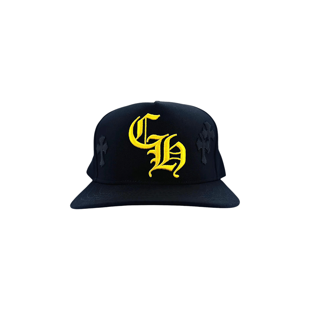帽子 Chrome Hearts Cross CH Logo Basebal Chrome Hearts CH Logo Leather Cross Baseball Cap - SRM