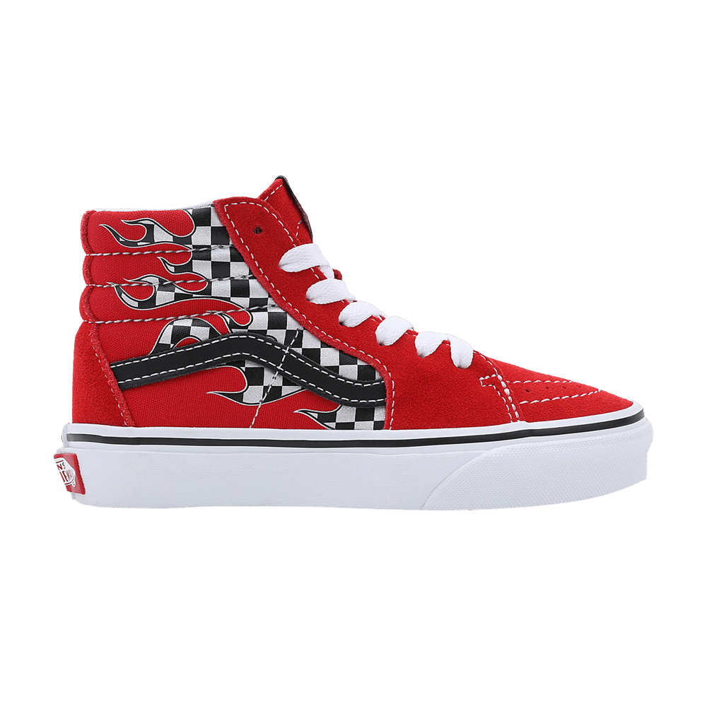 Vans Sk8-Hi Kids Checkerboard Flame - Racing Red