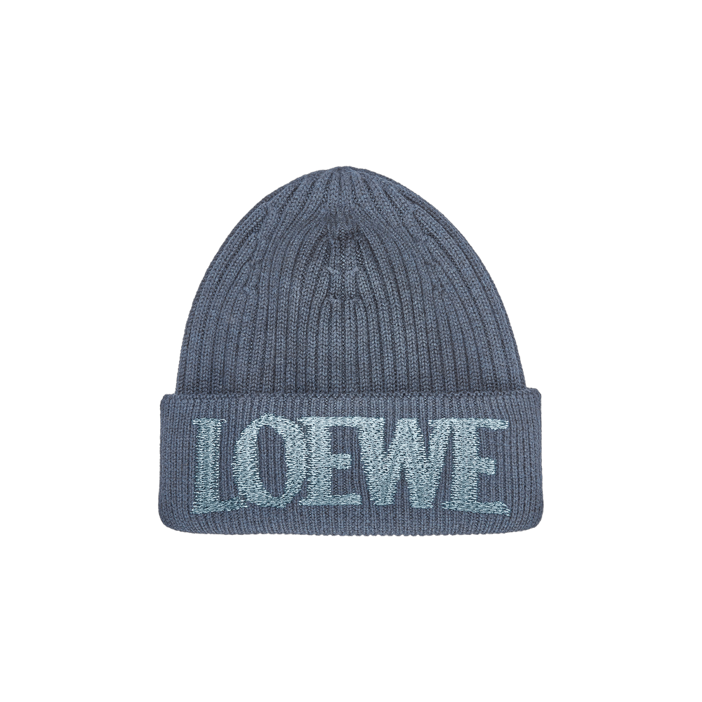 Buy Loewe Wool Beanie 'Grey Blue' - F540257X23 1360 | GOAT