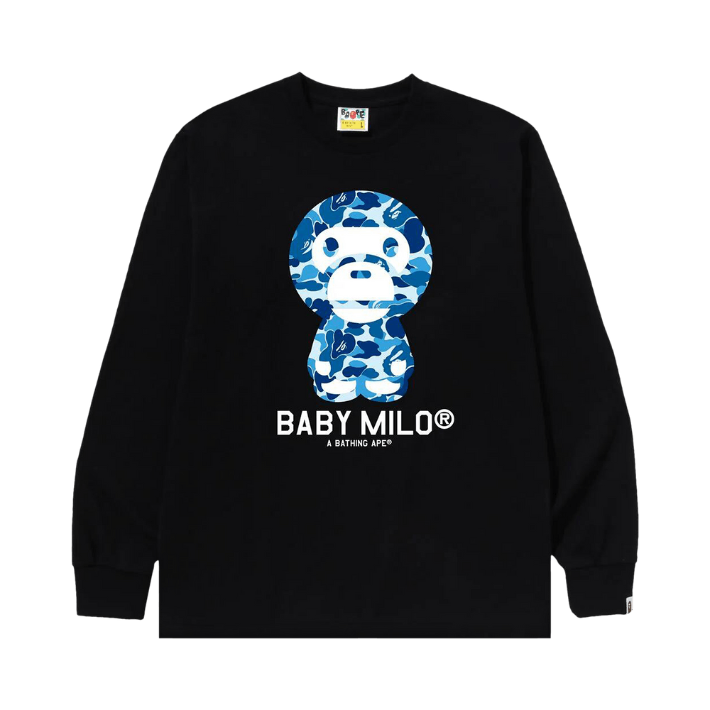 Buy BAPE ABC Camo Baby Milo Long-Sleeve Tee 'Black/Blue' - 2K30