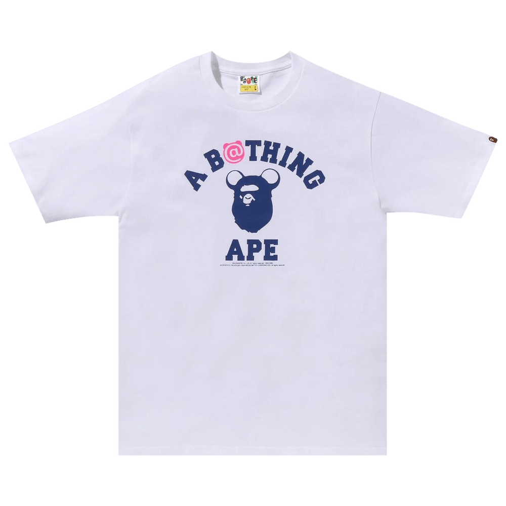 Buy BAPE x MEDICOM TOY Bear College Tee 'White' - 1K73 110