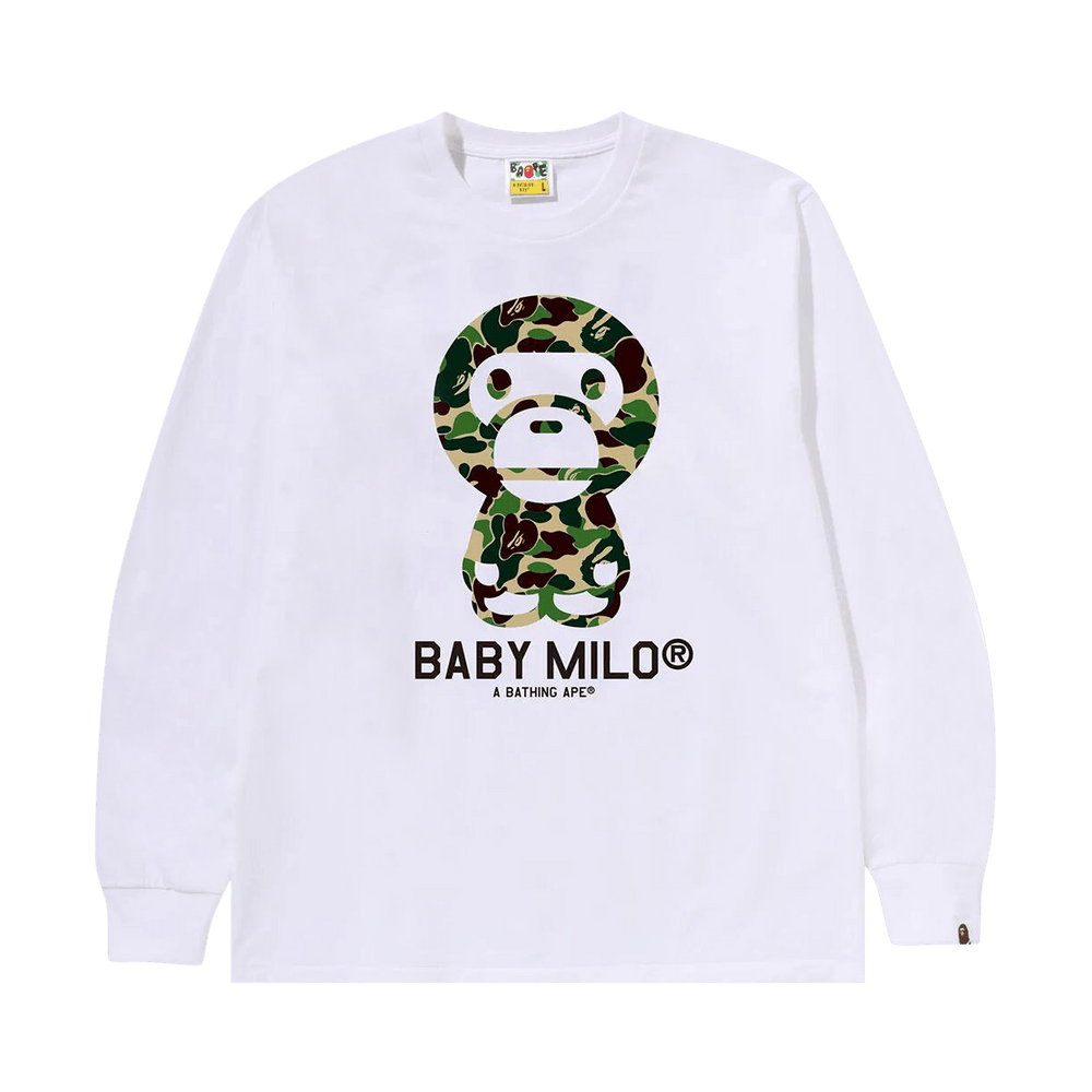 Buy BAPE ABC Camo Baby Milo Long-Sleeve Tee 'White/Green' - 2K30