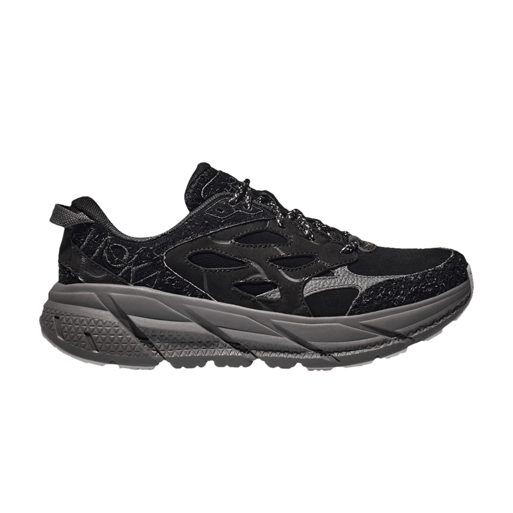 Hoka Clifton L Suede Elite Terrain System - Black Satellite Grey