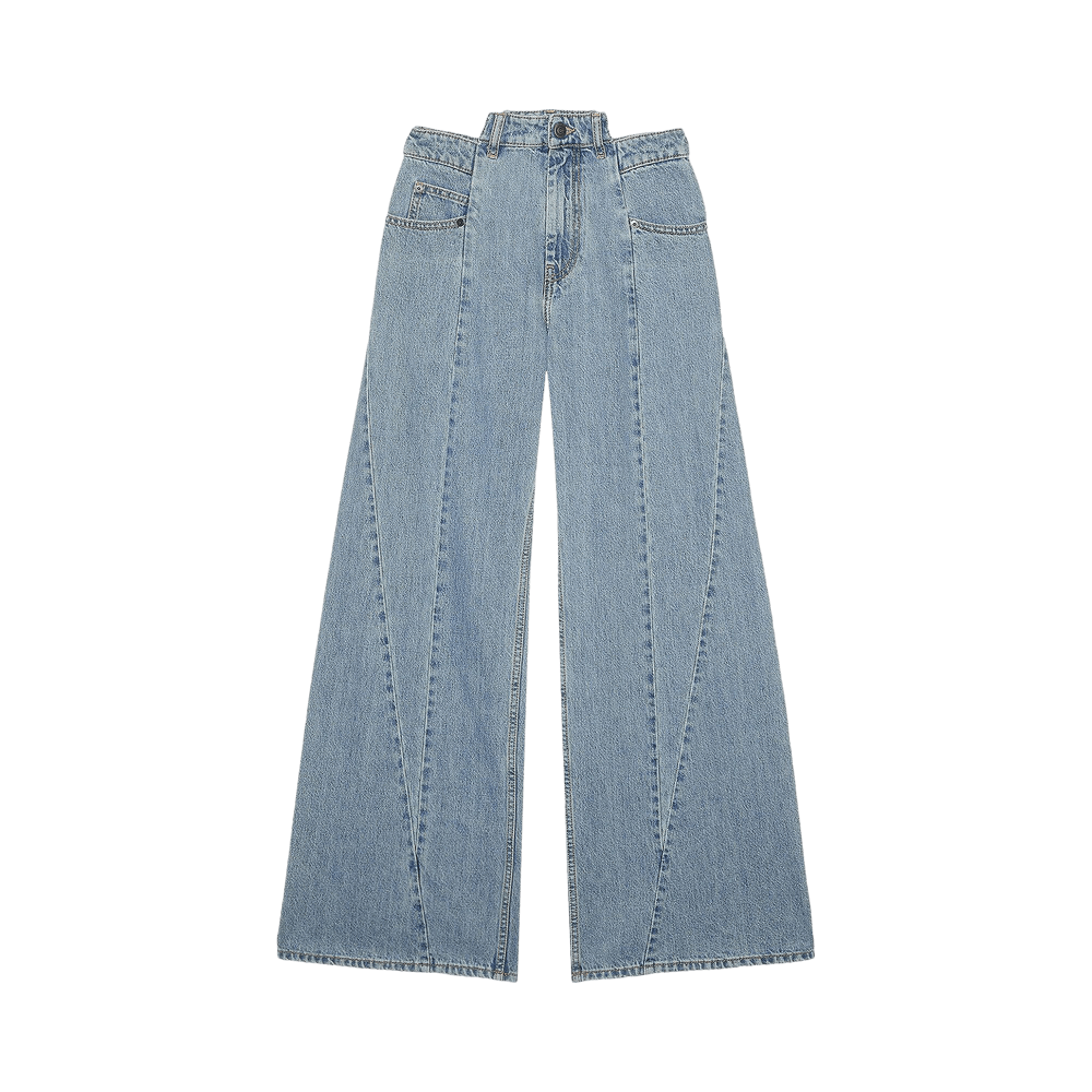 Buy Maison Margiela Decortique Asymmetric Wide-Leg Jeans 'Blue