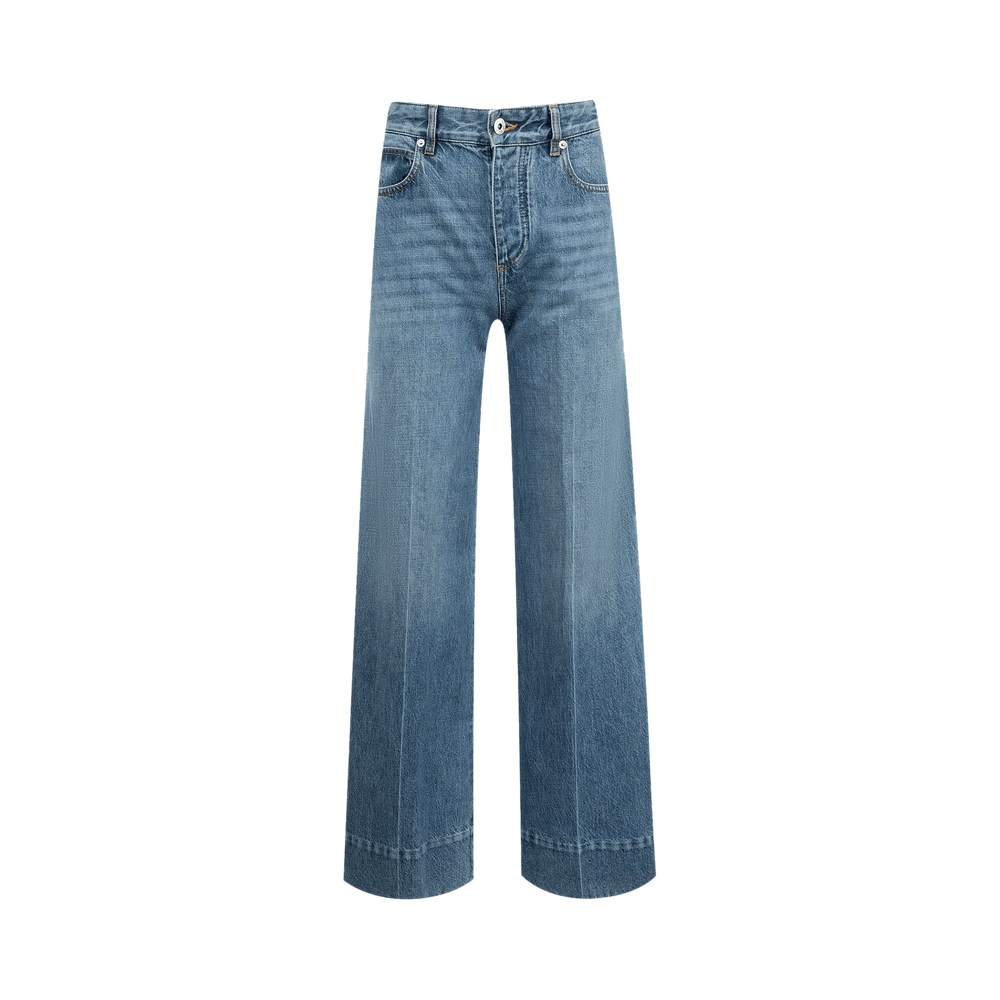 デニム・ジーパン BOTTEGA VENETA JEANS (804819V42W0 4715) Buy Bottega Veneta Veneta Mid-Rise Palazzo Jeans 'Mid Blue