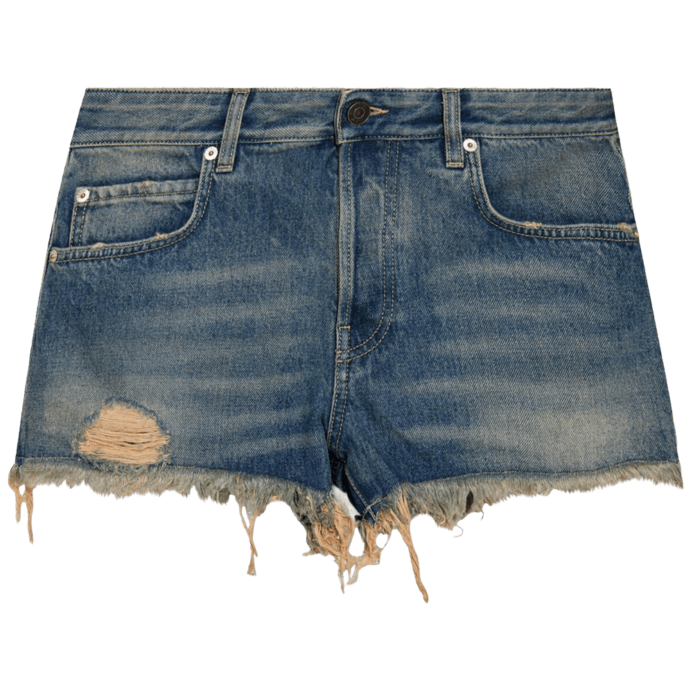 ショートパンツ BALENCIAGA SHORTS (793948TJW95 2204) Buy Balenciaga Logo Frayed Denim Shorts 'Blue Rust' - 793948