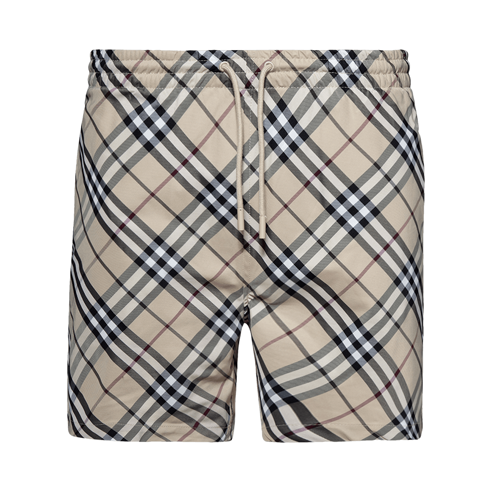 Buy Burberry Check Swim Shorts 'Alabaster' - 8101886 | GOAT