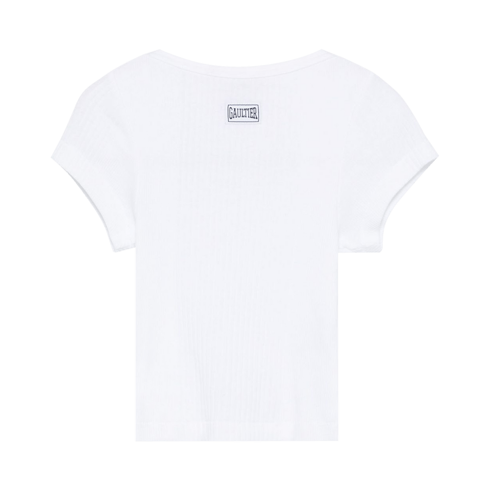 Tシャツ・カットソー JeanPaul GAULTIER SS25 CROP BABY TEE (TS105PJ054 00) Buy Jean Paul Gaultier Patch Crop Baby Tee 'White' - 25 33 F