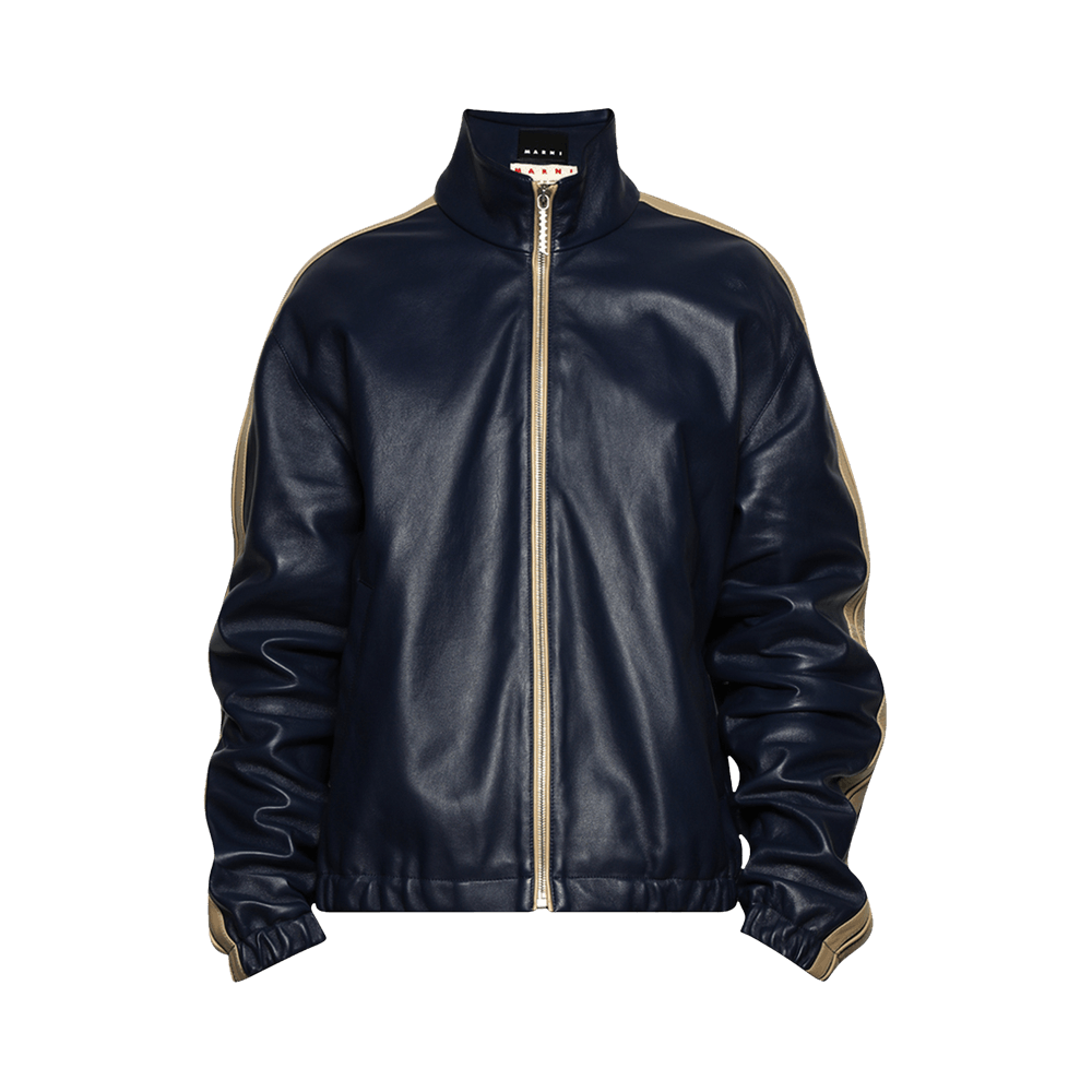 Buy Marni Ovine Leather Jacket 'Blue China' - JUMY0026Q6 ULA736