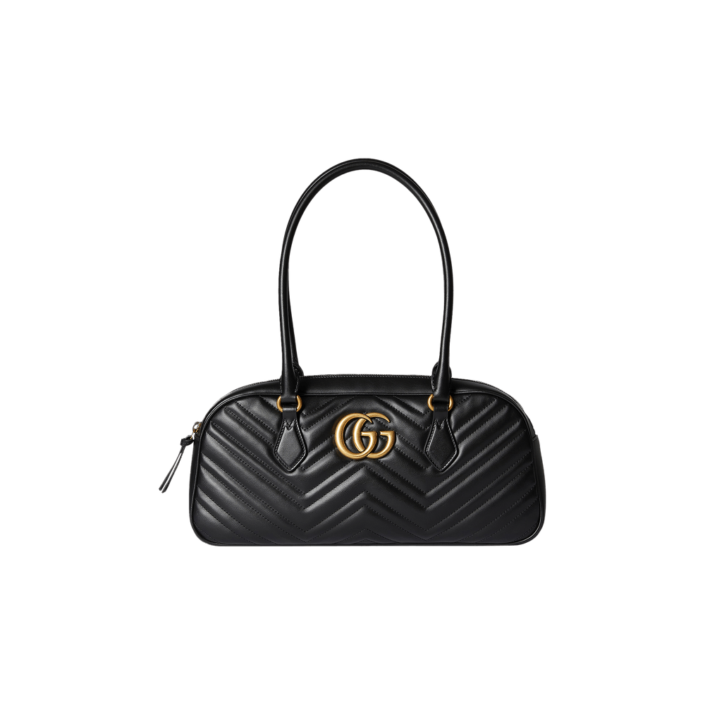 GUCCI レザーバッグ Buy Gucci Marmont Leather Medium Top Handle Bag 'Black' - 795218