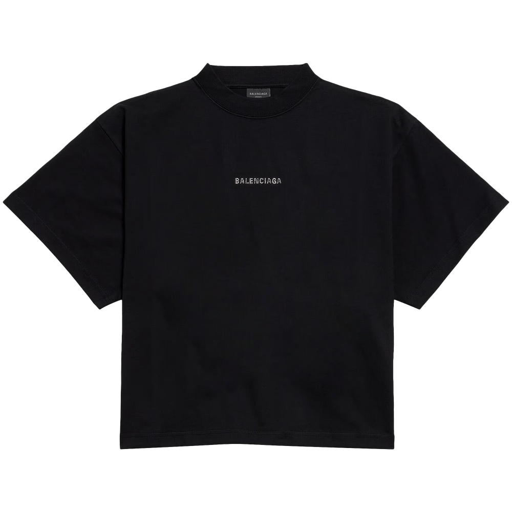 BALENCIAGA Tシャツ ブラック Buy Balenciaga Short-Sleeve Cropped T-Shirt 'Black' - 818431 T0VJ6