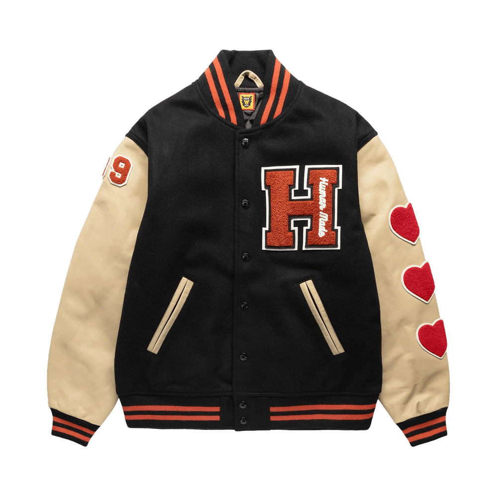 Buy Human Made Varsity Jacket 'Black' - HM28JK016 BLAC | GOAT