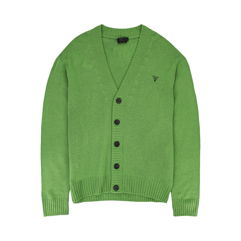 トップス PRADA Lambswool Cardigan Green size50 Buy Prada Logo Cardigan 'Green' - UMG132 GREE | GOAT